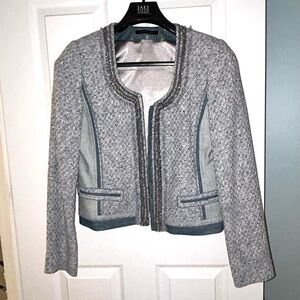 Elie Tahari Gray Textured Blazer
